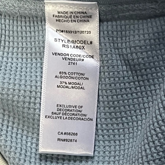 Splendid shorts tie waist thermal waffle mineral wash raw hem blue size XS - Picture 6 of 12